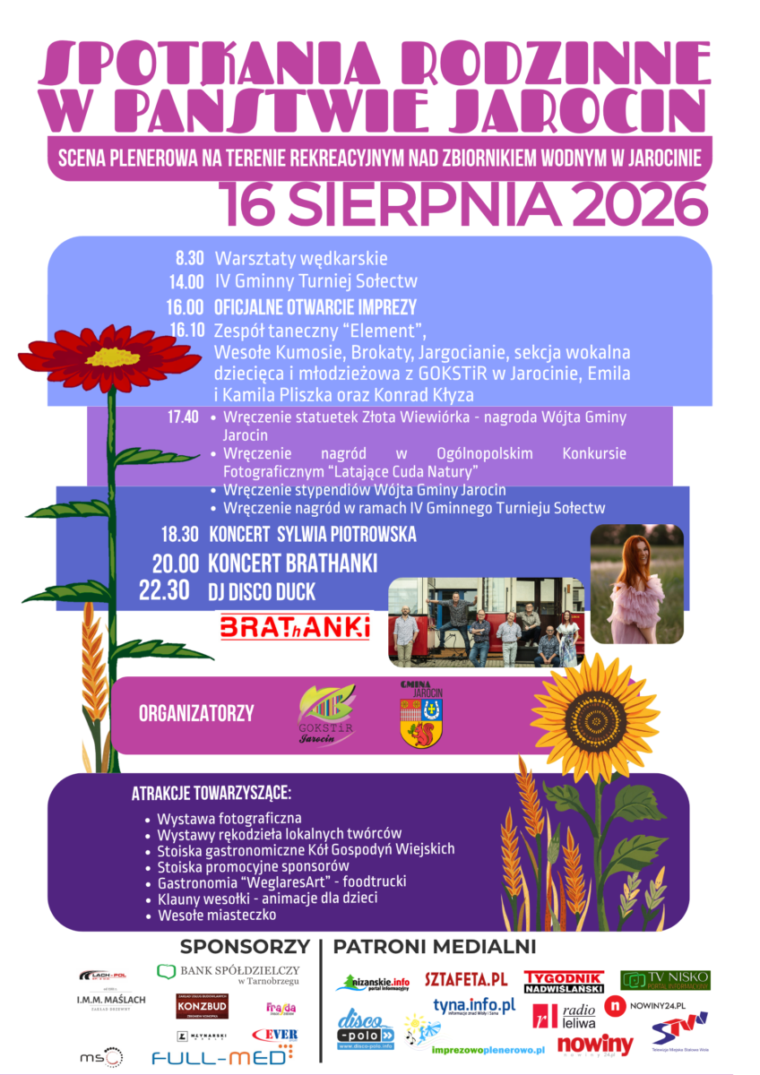 Letni Plakat SRiPJ 2026 plakat z spotkań rodzinnych w państwie Jarocin 2026 r.
