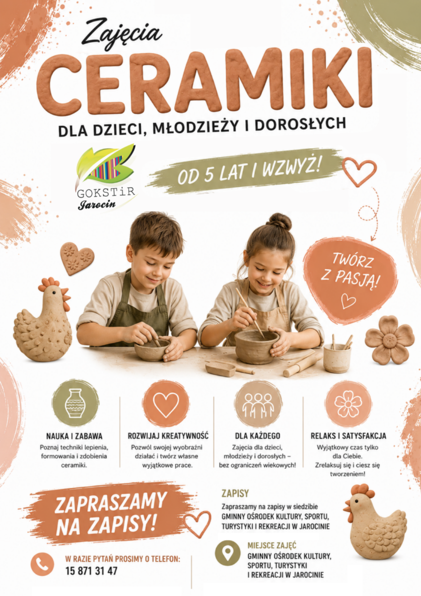 Zajęcia ceramiki dla dzieci, młodzieży i dorosłych